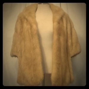 Closing SALE Vintage Fur Cape Coat